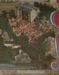 Scene with Chinese Influence, Sala Geng, Wat Bowonniwet Vihara, Bangkok