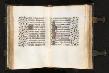 Book of Hours Use of Paris: Fol. 106r, Multiple Initials with Decorated Border