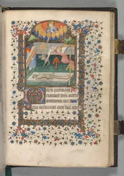 Book of Hours Use of Paris: Angel and Devil Fighting over a Soul