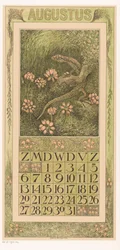 Calendar Page August with Lizard and Heather