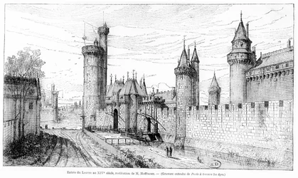 Entrance to the Louvre in the 14th century, 1885