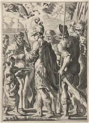 Alexander the Great Cutting the Gordian Knot with his Sword