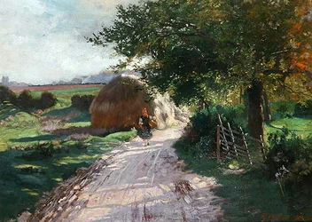 Rural Path with a Small Girl from Schwalm