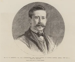 Mr H H Johnston, Commissioner and Consul-General in British Central Africa, now on a visit to England