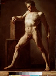 Academy - academic study of a naked body. 1808-1812. 79 x 62 cm, Rouen, Musée des Beaux-Arts