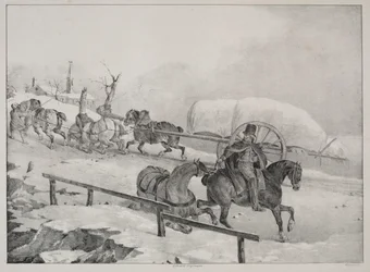 Four Diverse Subjects: Wagon climbing a Hill