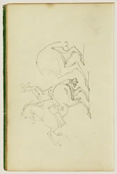 Man on a Rearing Horse, Study of Hind Legs of Horse