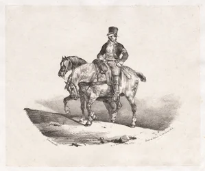 Postman or Two Harnessed Horses, 1823