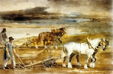Scene of Ploughing in England