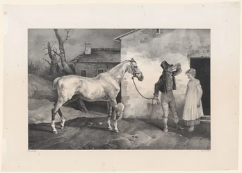An Old Horse at the Door of an Inn