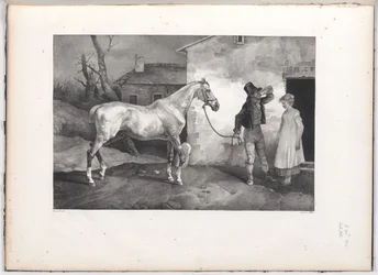 An Old Horse at the Door of an Inn