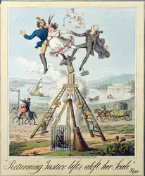 Returning Justice Lifts Aloft Her Scale