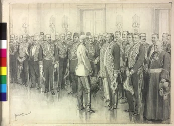 The Emperor is talking with the German ambassador Philpp zu Eulenburg-Hertefeld