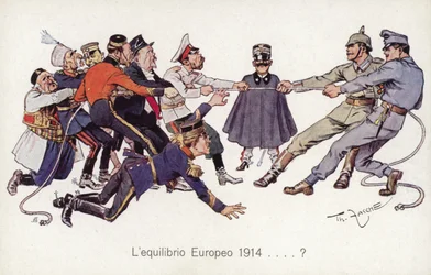 WW1 Allies playing tug of war with Central Powers