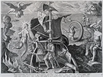 Allegory on the travels of Ferdinand Magellan