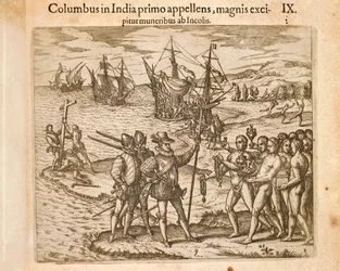 Christopher Columbus Landing on the Island of Guanahani (San Salvador) October 12