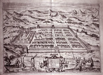View of the Inca city of Cuzco, Peru