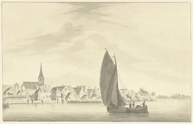 The Village of Gouderak with a Sailing Ship in the Foreground