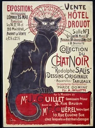 Advertising poster announcing the sale at Hôtel Drouot in 1898 of the Chat Noir collection and works by Rodolphe Salis