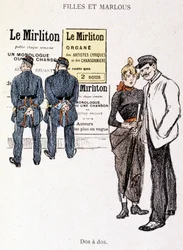 Girl and Marlou: A Pimp and a Prostitute Behind Two Police Officers - in 