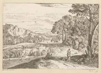Arcadian Landscape with a Fisherman by a Stream (Suite de Paysages)