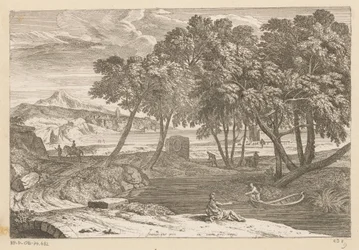 Arcadian Landscape with a Fisherman in a Boat (Suite of Landscapes)