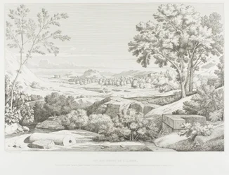 View from the Banks of the Illisos: Mountains of the Argolid, Temple of Olympic Jupiter, the Acropolis, Palace of King Corydalus, Village of Ambelokipos, Mount Anchesmos, Forest of Olives and the River Illisos