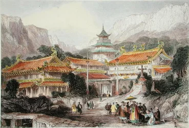 The Great Temple at Poo-Too, Chusan Islands, c.1850