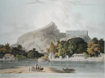 The Rock of Trichinopoly, taken on the River Cauvery, plate 45 from 