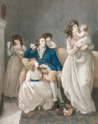 Late 18th early 19th century well-to-do family scene.