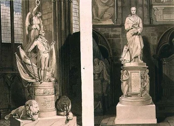 Memorials to Captain Montague in the West Entrance and to Addison in Poet