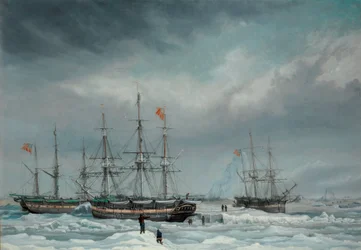 The Jane, Viewforth and Middleton fast in the ice