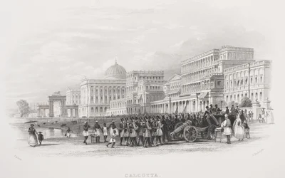 Calcutta, the Esplanade, Engraved by E. Radclyffe, from 