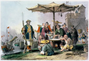 Rice Sellers at the Military Station of Tong-Chang-Too, China