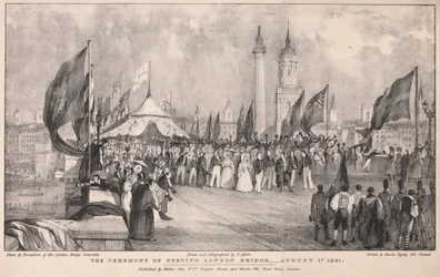The Ceremony of Opening London Bridge with the Old London Bridge in the Background