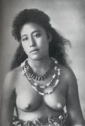 A Samoan Belle, Wearing Necklaces of Teeth and Shells, 1902