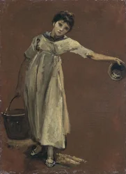 Girl carrying a pail