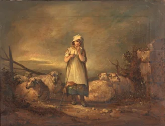 Gloucestershire Girl Keeping Sheep