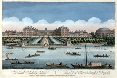 A View of the Royal Hospital at Chelsea and the Rotunda in Ranelagh Gardens, London