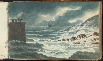 Album of Landscape and Figure Studies: Storm at Sea