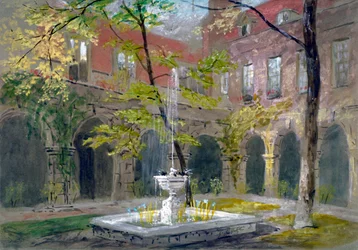 View of the Little Cloister in Westminster Abbey, London, c1858