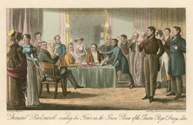 Bernard Blackmantle, Reading His Farce in the Green Room of the Theatre Royal, Drury Lane, London