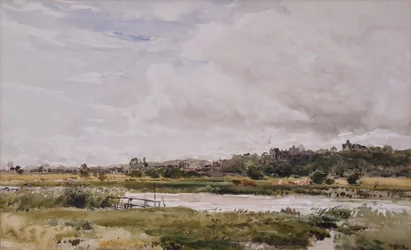 Landscape, River in Foreground