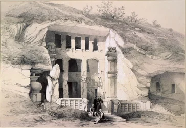 Kannari, Exterior of Great Chaitya Cave, 1845