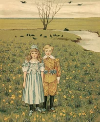 Home Life: Children in a Meadow