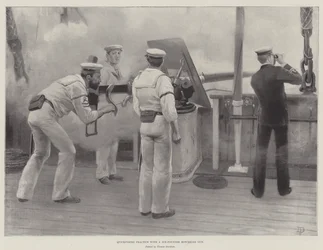 Quickfiring Practice with a Six-Pounder Hotchkiss Gun