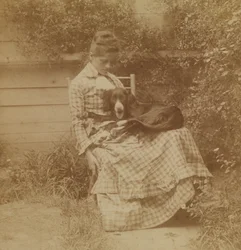 [Susan Macdowell (later Mrs. Thomas Eakins) with Setter]