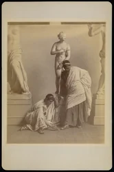 Two Male Students in Grecian Costume Before a Plaster Cast of Aphrodite in the Cast Room of the Pennsylvania Academy
