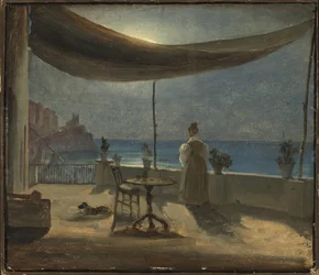 A Terrace in Amalfi in Moonlight