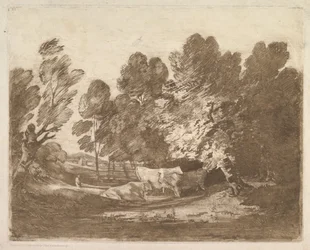 Wooded Landscape with Herdsmen and Cows, August 1, 1797
